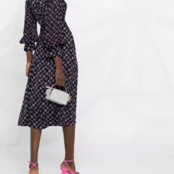Karl Lagerfeld tetris print wrap dress