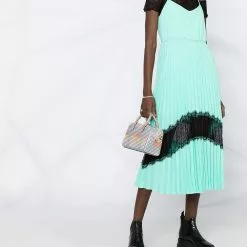 Karl Lagerfeld lace panels pleated dress