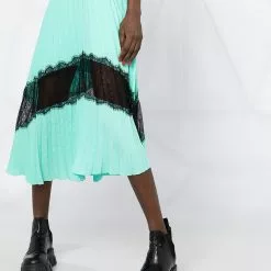 Karl Lagerfeld lace panels pleated dress