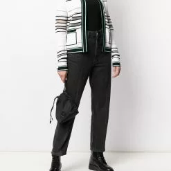 Karl Lagerfeld striped bouclé cardigan