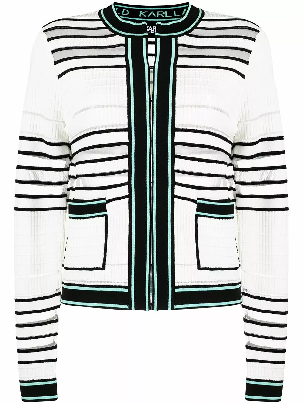 Karl Lagerfeld striped bouclé cardigan
