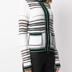 Karl Lagerfeld striped bouclé cardigan