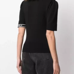 Karl Lagerfeld logo intarsia short-sleeve jumper