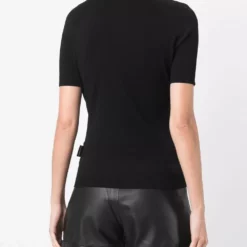 Karl Lagerfeld rhinestone mock-neck knitted top