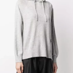 Karl Lagerfeld embroidered logo knitted hoodie