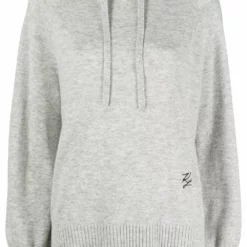 Karl Lagerfeld embroidered logo knitted hoodie