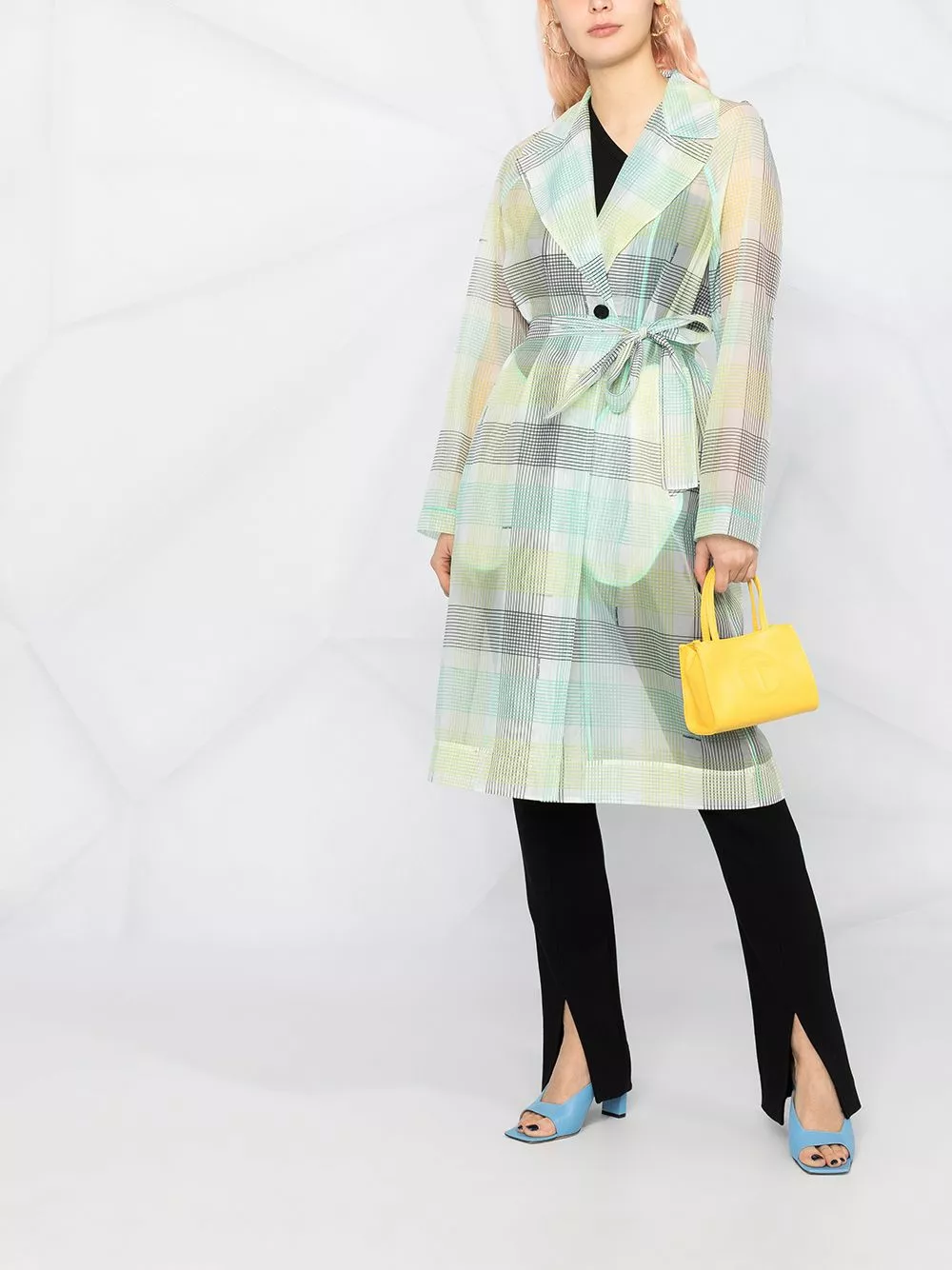 Karl Lagerfeld checked organza trench coat