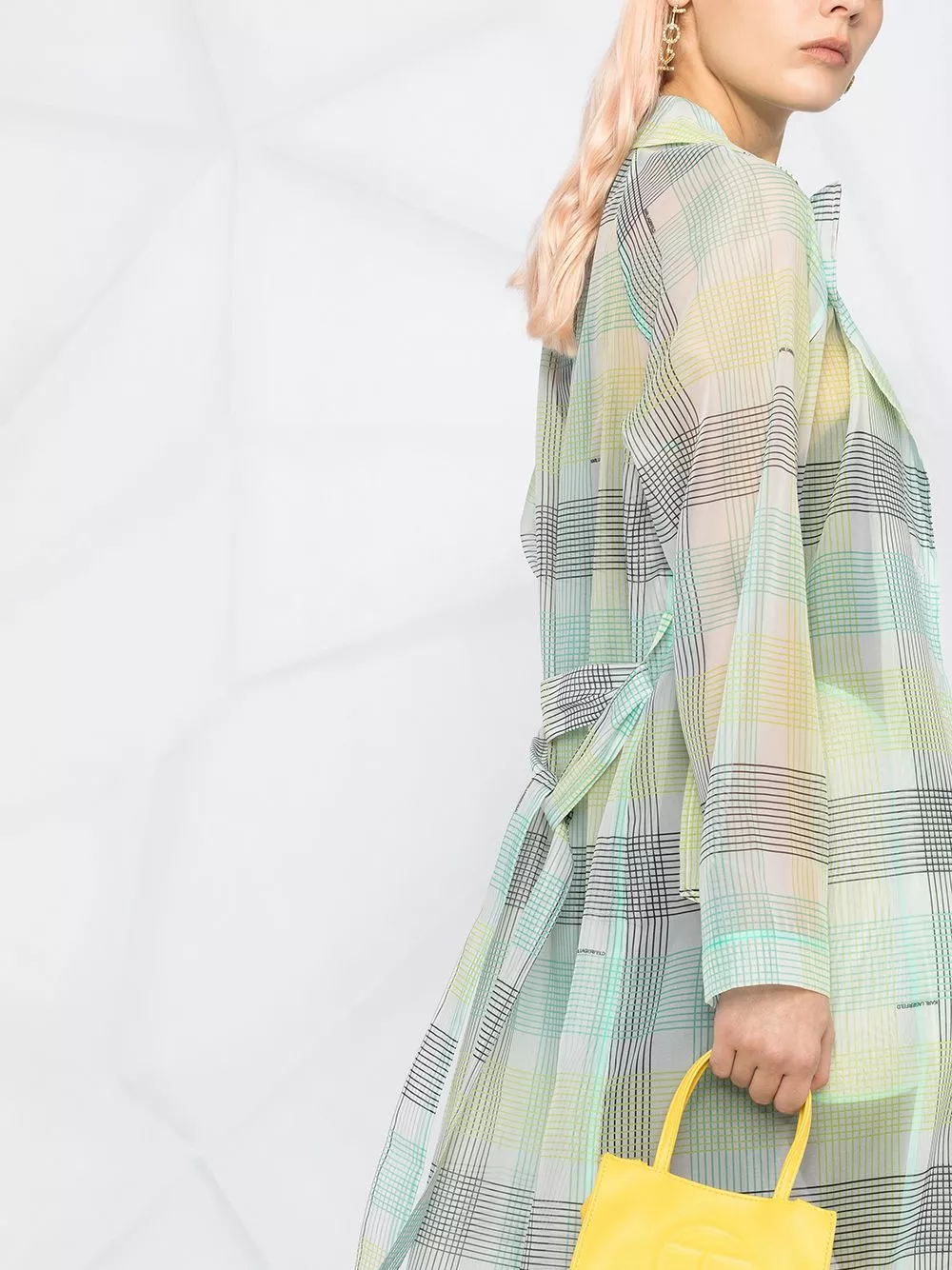 Karl Lagerfeld checked organza trench coat
