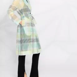 Karl Lagerfeld checked organza trench coat