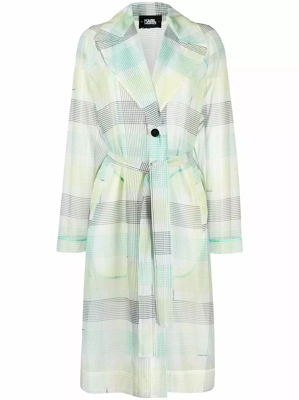 Karl Lagerfeld checked organza trench coat