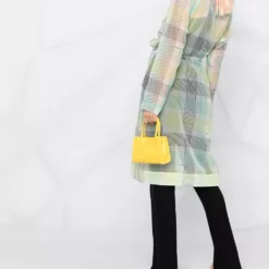 Karl Lagerfeld checked organza trench coat