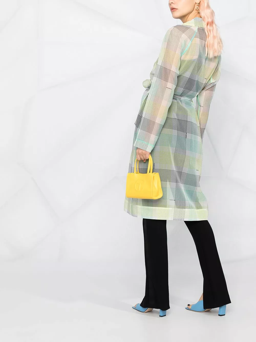 Karl Lagerfeld checked organza trench coat