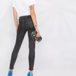 Karl Lagerfeld mid-rise sparkle skinny jeans