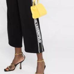 Karl Lagerfeld logo tape cropped trousers