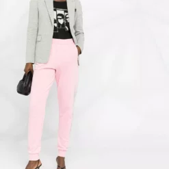 Karl Lagerfeld rhinestone-logo track trousers