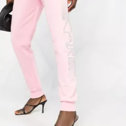 Karl Lagerfeld rhinestone-logo track trousers