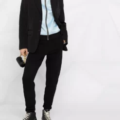 Karl Lagerfeld rhinestone logo straight trousers