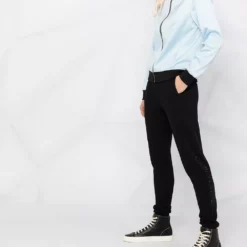 Karl Lagerfeld rhinestone logo straight trousers