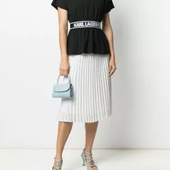 Karl Lagerfeld logo print pleated skirt