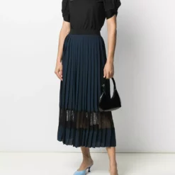 Karl Lagerfeld pleated lace skirt
