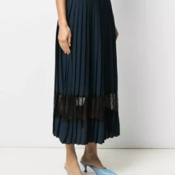 Karl Lagerfeld pleated lace skirt