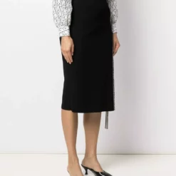 Karl Lagerfeld tape wrap knit skirt