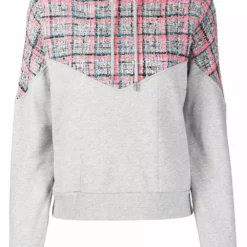 Karl Lagerfeld bouclé-panel cotton hoodie