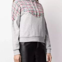 Karl Lagerfeld bouclé-panel cotton hoodie