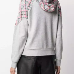 Karl Lagerfeld bouclé-panel cotton hoodie