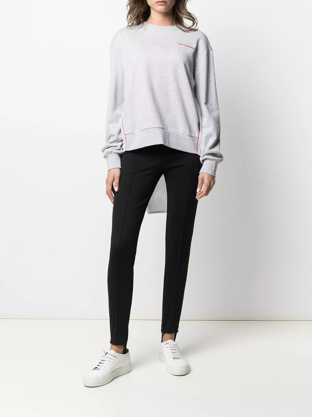 Karl Lagerfeld embroidered-logo pleated-panel sweatshirt