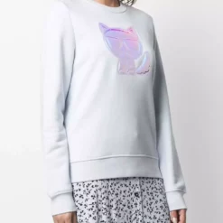 Karl Lagerfeld Ikonik Choupette-patch sweatshirt