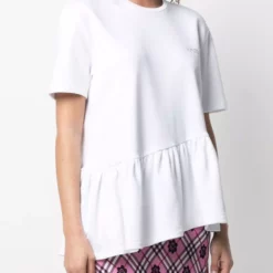 Karl Lagerfeld ruffle-hem cotton t-shirt