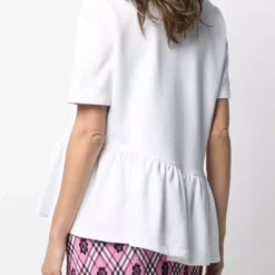 Karl Lagerfeld ruffle-hem cotton t-shirt