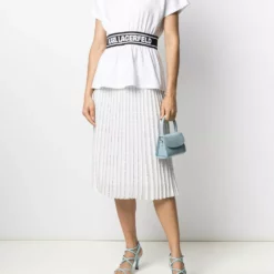 Karl Lagerfeld logo tape belt T-shirt