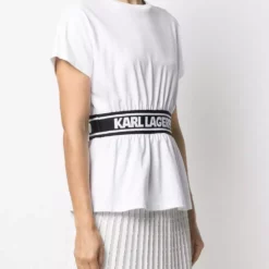 Karl Lagerfeld logo tape belt T-shirt