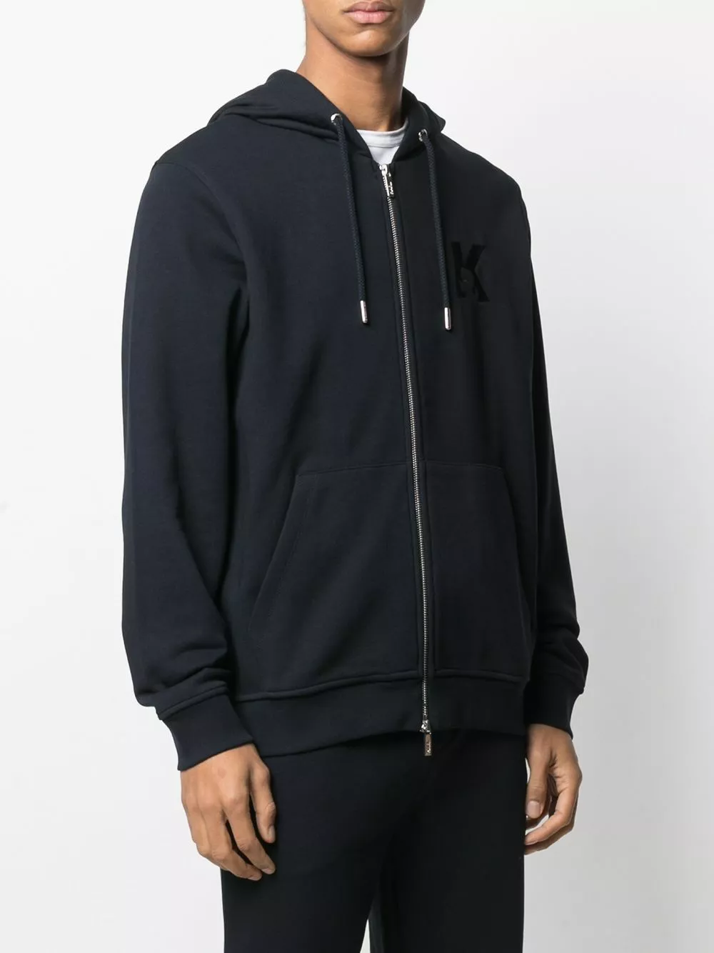 Karl Lagerfeld embroidered-logo zip-up hoodie