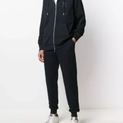 Karl Lagerfeld embroidered-logo zip-up hoodie