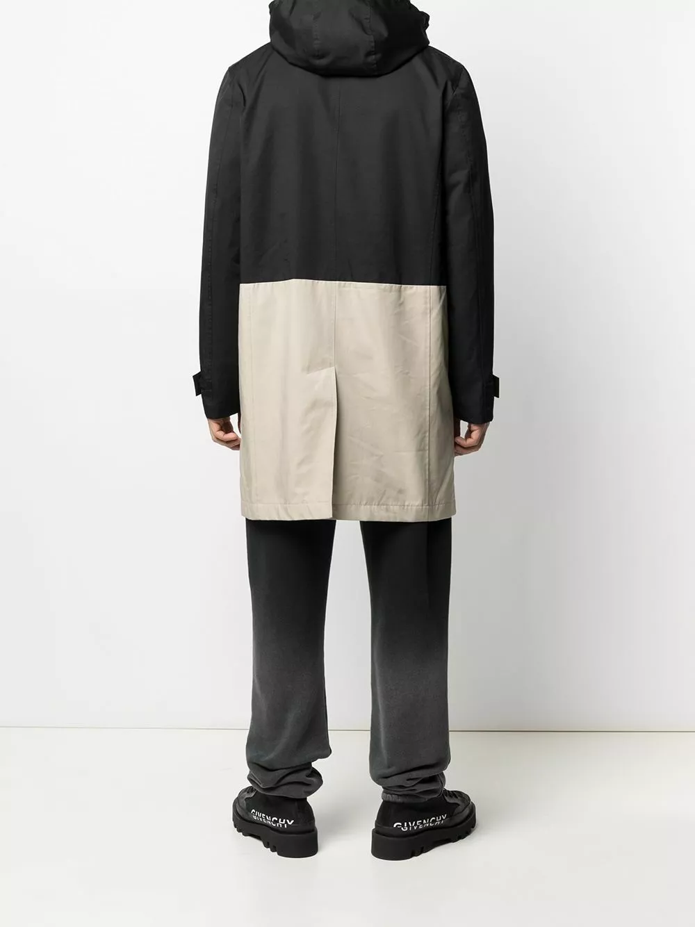 Karl Lagerfeld two-tone hooded coat