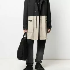 Karl Lagerfeld two-tone hooded coat