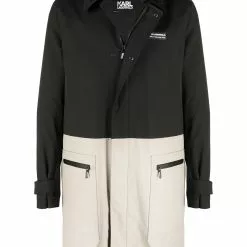 Karl Lagerfeld two-tone hooded coat