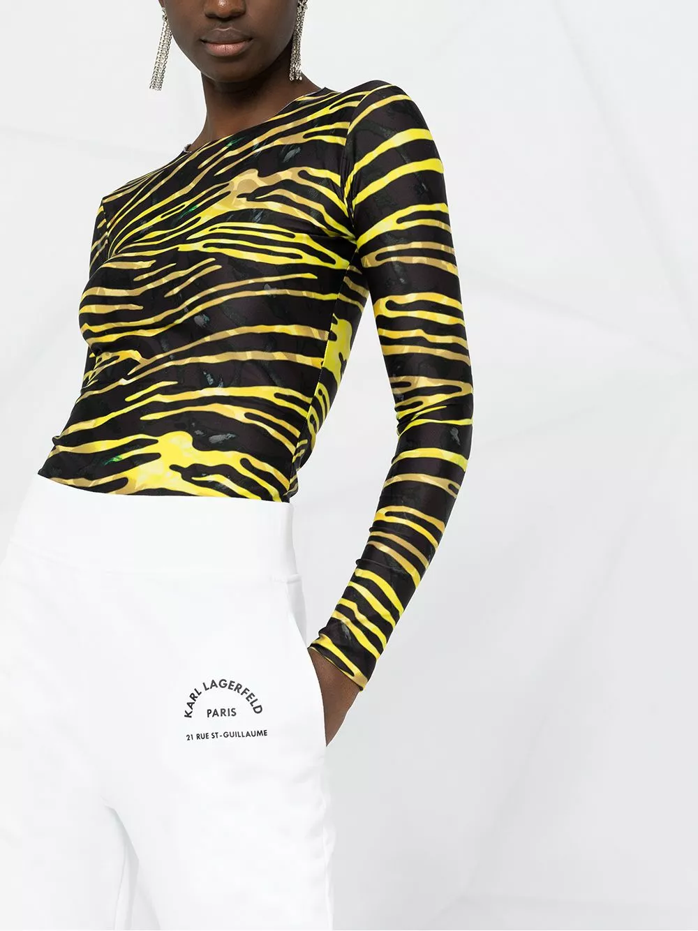 Karl Lagerfeld Rue St Guillaume print track pants