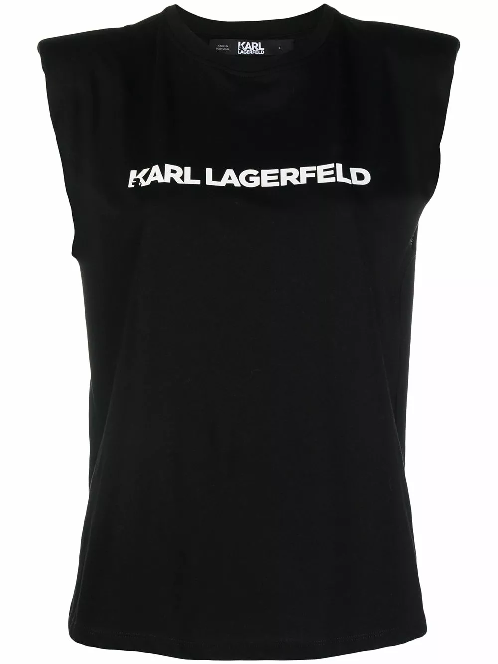 Karl Lagerfeld logo-print padded shoulder tank top