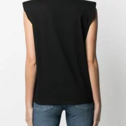 Karl Lagerfeld logo-print padded shoulder tank top