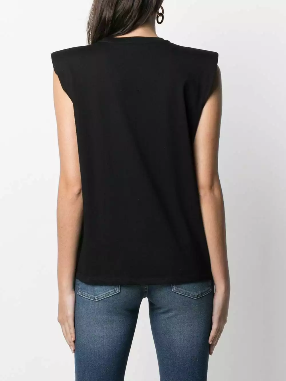 Karl Lagerfeld logo-print padded shoulder tank top