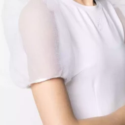 Karl Lagerfeld organza sleeve slim-fit T-shirt