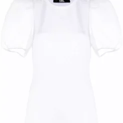 Karl Lagerfeld organza sleeve slim-fit T-shirt