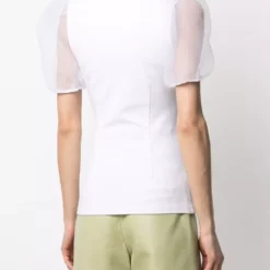 Karl Lagerfeld organza sleeve slim-fit T-shirt
