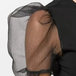 Karl Lagerfeld organza-sleeved top