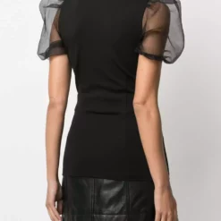 Karl Lagerfeld organza-sleeved top
