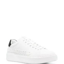 Karl Lagerfeld debossed leather lace-up sneakers